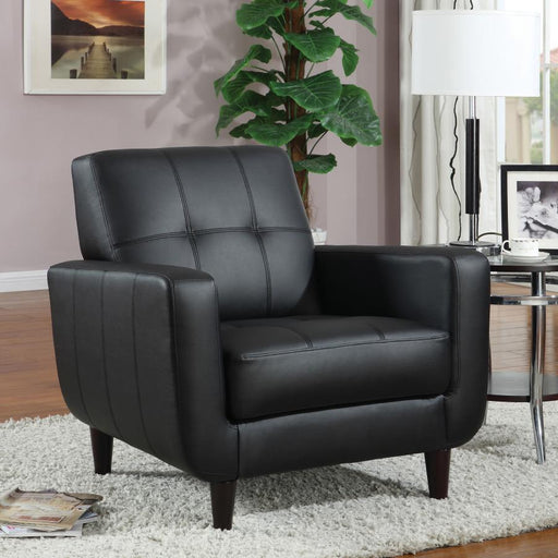Aaron Upholstered Track Arm Tufted Accent Chair Black Default Title