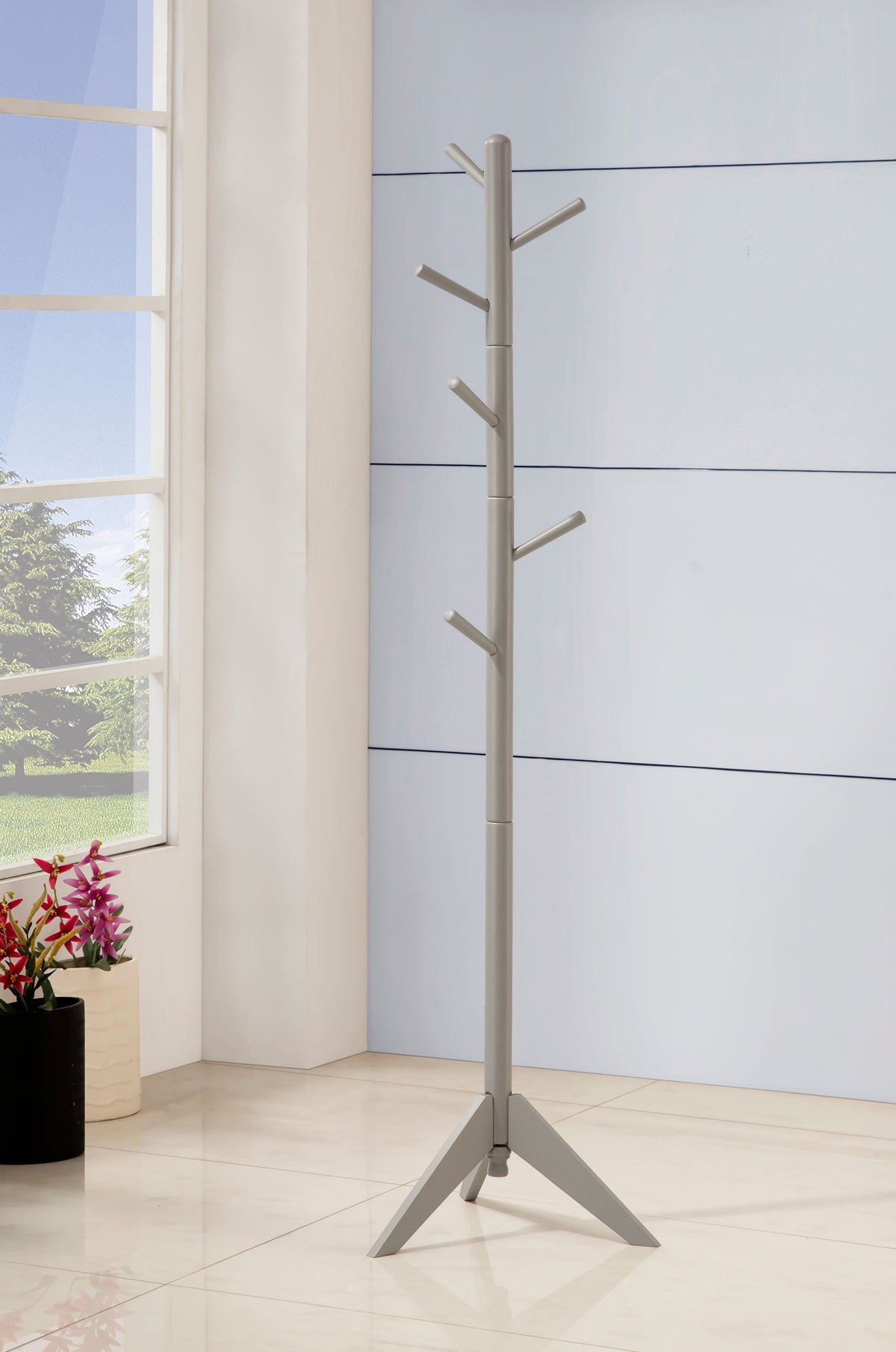 Devlin 6 Hook Freestanding Wood Coat Rack Hat Hanger