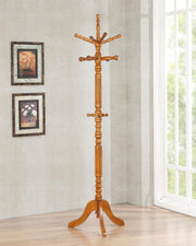 Achelle 11 Hook Freestanding Coat Rack Hat Hanger Tobacco Golden Brown