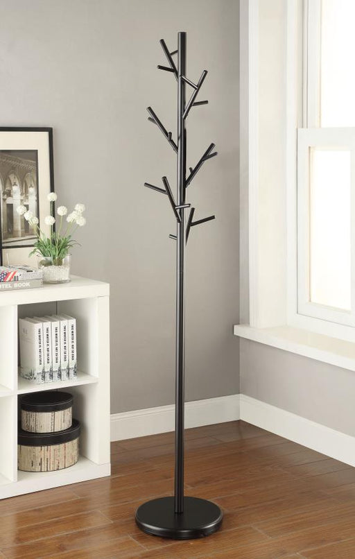 Clover 18 Hook Freestanding Metal Coat Rack Hat Hanger Black Default Title