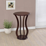 Elton Round Faux Marble Top Plant Stand Cherry