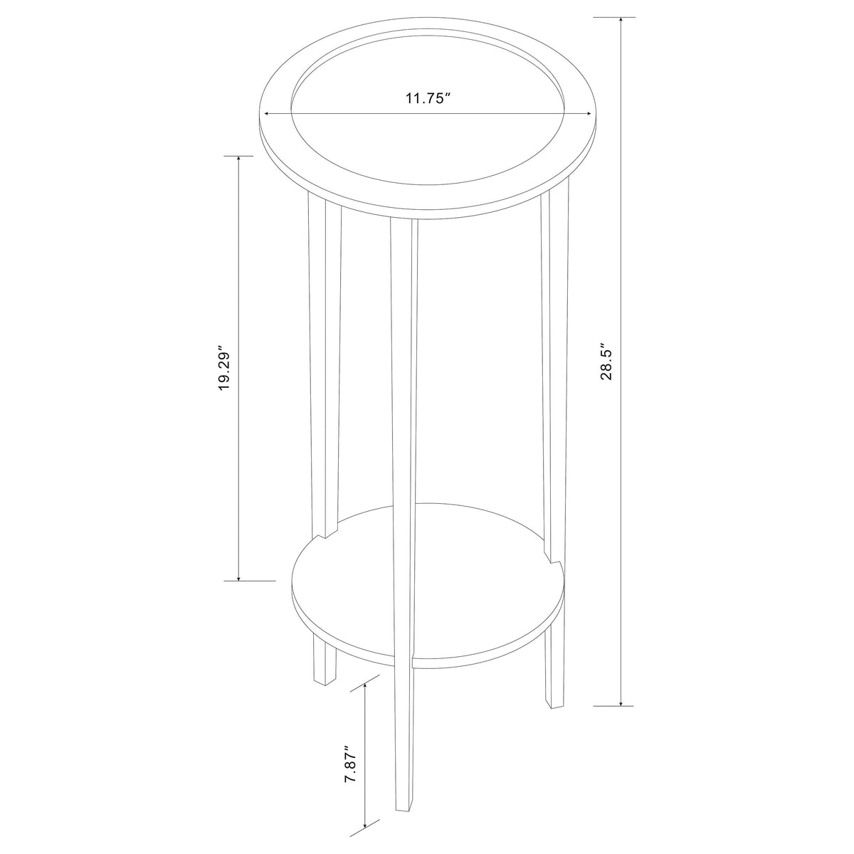 Kirk 1-shelf Round Wood Plant Stand Espresso