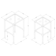 Leilani 2-piece Glass Top Nesting Table Set Black