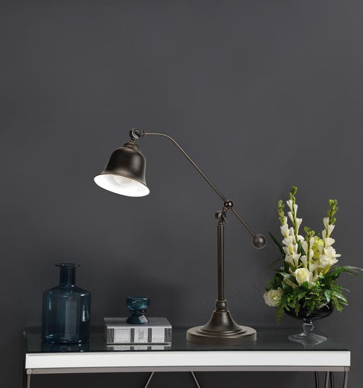 Eduardo 25-inch Bell Down Bridge Table Lamp Dark Bronze Default Title