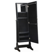 Cortez Cheval Mirror with Jewelry Storage Black