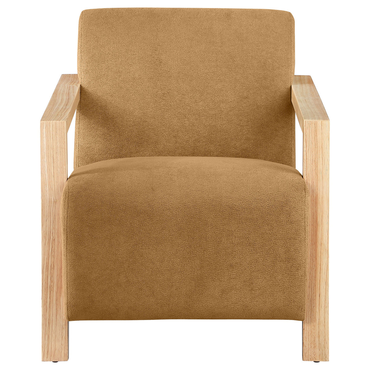 Diego Upholstered Accent Arm Chair with Wood Arms