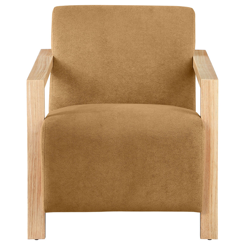 Diego Upholstered Accent Arm Chair with Wood Arms