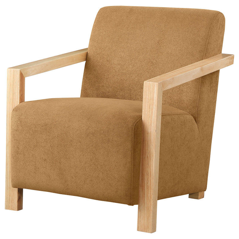 Diego Upholstered Accent Arm Chair with Wood Arms