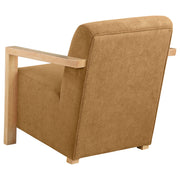 Diego Upholstered Accent Arm Chair with Wood Arms