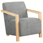 Diego Upholstered Accent Arm Chair with Wood Arms