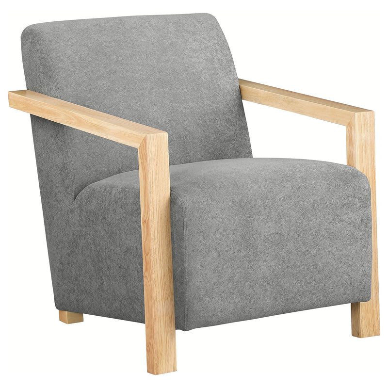 Diego Upholstered Accent Arm Chair with Wood Arms