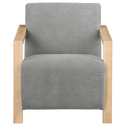 Diego Upholstered Accent Arm Chair with Wood Arms