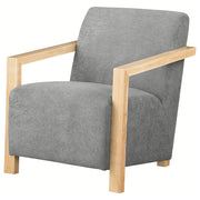 Diego Upholstered Accent Arm Chair with Wood Arms