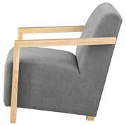 Diego Upholstered Accent Arm Chair with Wood Arms
