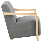 Diego Upholstered Accent Arm Chair with Wood Arms