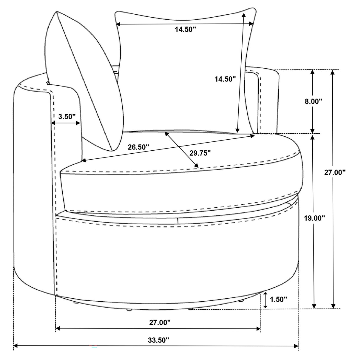 Debbie Upholstered Swivel Accent Chair