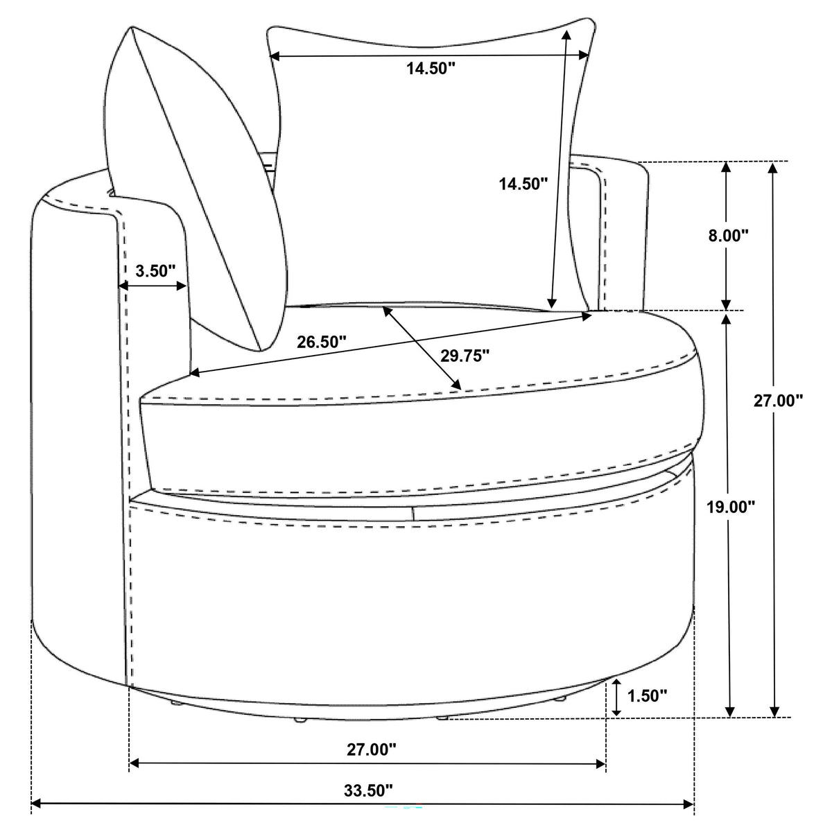 Debbie Upholstered Swivel Accent Chair