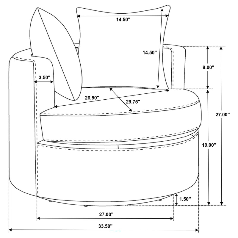 Debbie Upholstered Swivel Accent Chair