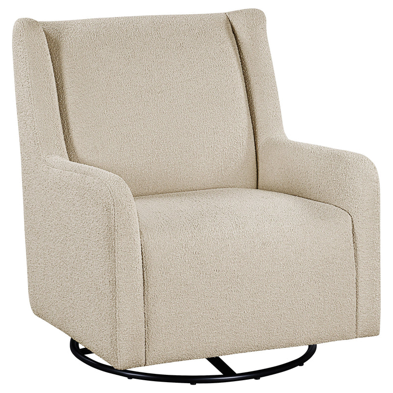 Serra Boucle Upholstered Swivel Glider