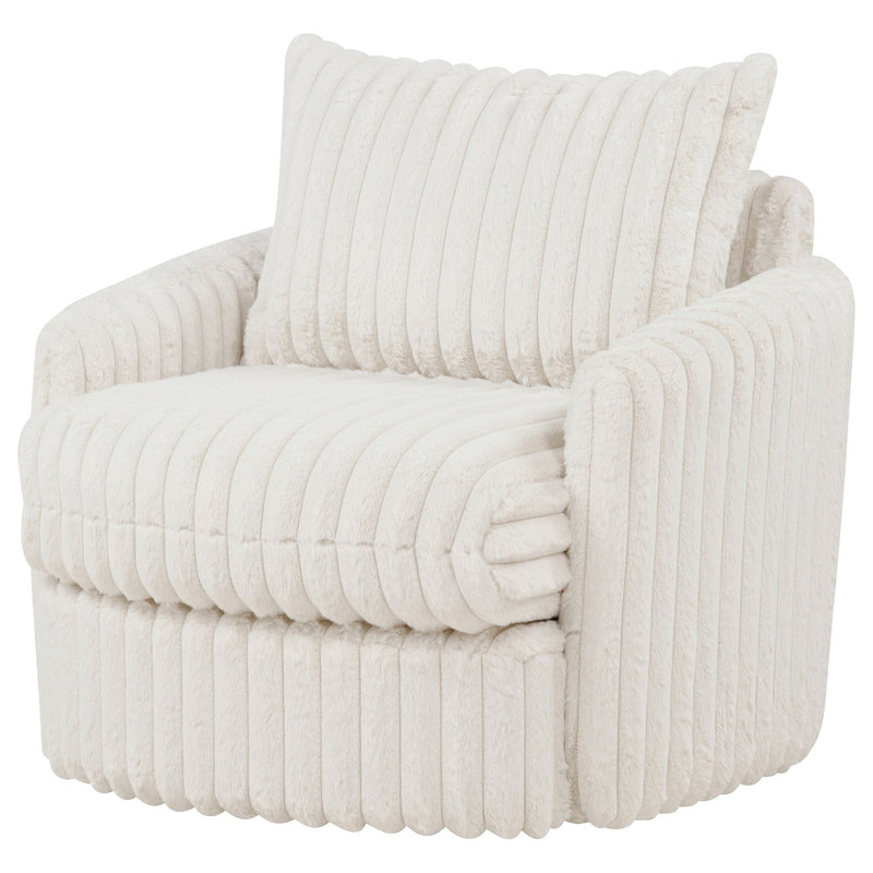Sarco Corduroy Upholstered Swivel Accent Arm Chair
