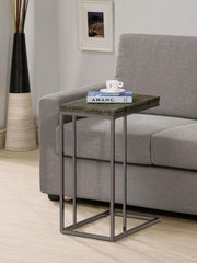 Pedro Expandable C-Shaped Sofa Side Table Weathered Grey Default Title
