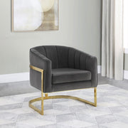 Alamor Upholstered Barrel Back Accent Chair Dark Grey Default Title