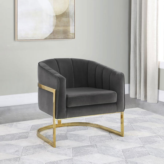 Alamor Upholstered Barrel Back Accent Chair Dark Grey Default Title