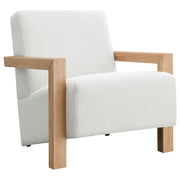 Fitzroy Faux Fur Upholstered Chair Solid Wood Arms