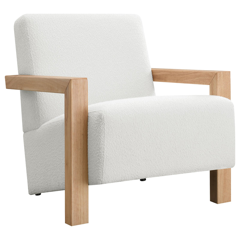 Fitzroy Faux Fur Upholstered Chair Solid Wood Arms