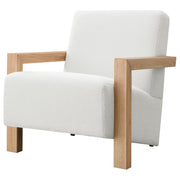 Fitzroy Faux Fur Upholstered Chair Solid Wood Arms