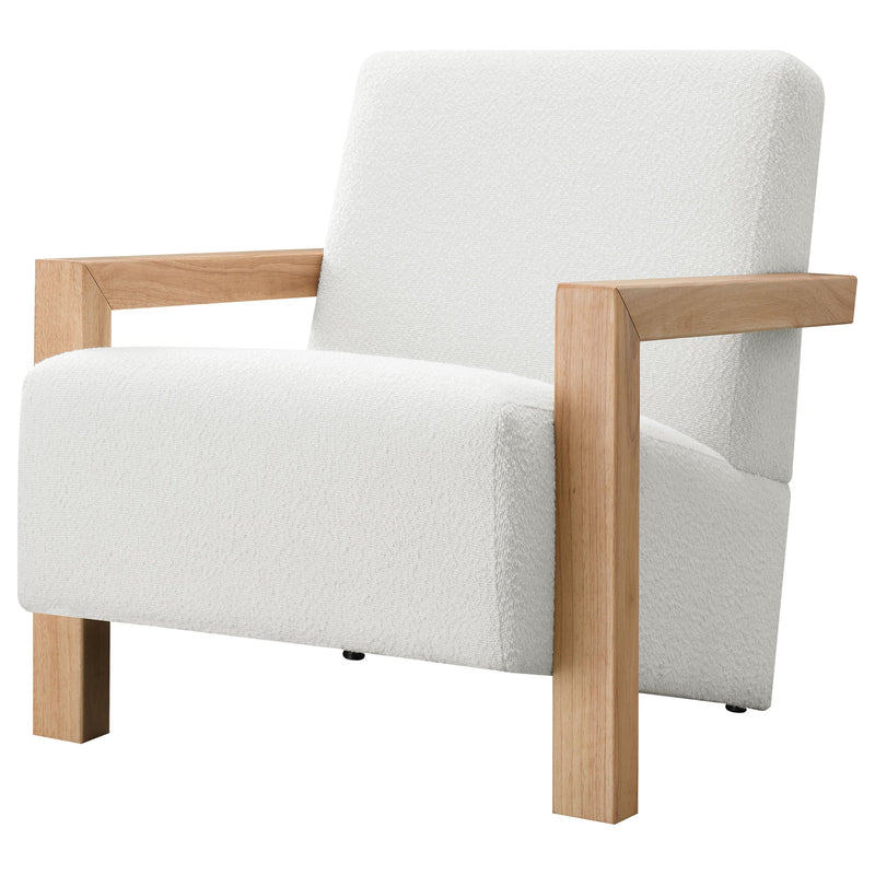 Fitzroy Faux Fur Upholstered Chair Solid Wood Arms