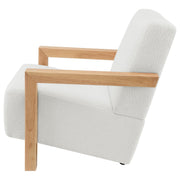 Fitzroy Faux Fur Upholstered Chair Solid Wood Arms