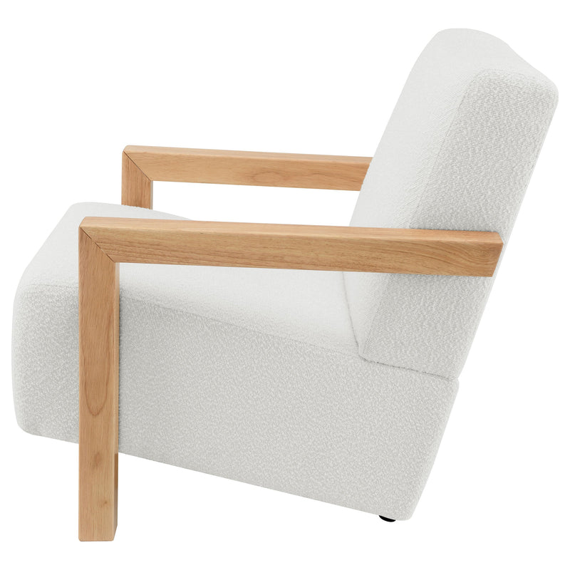 Fitzroy Faux Fur Upholstered Chair Solid Wood Arms