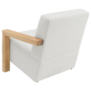 Fitzroy Faux Fur Upholstered Chair Solid Wood Arms