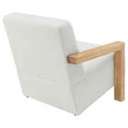 Fitzroy Faux Fur Upholstered Chair Solid Wood Arms
