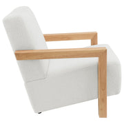 Fitzroy Faux Fur Upholstered Chair Solid Wood Arms