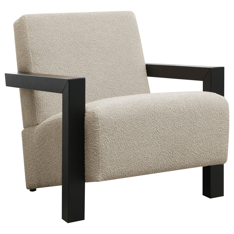 Fitzroy Faux Fur Upholstered Chair Solid Wood Arms