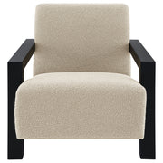 Fitzroy Faux Fur Upholstered Chair Solid Wood Arms