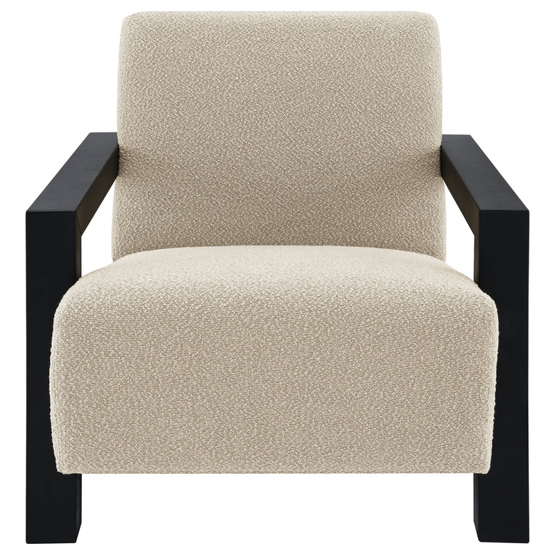 Fitzroy Faux Fur Upholstered Chair Solid Wood Arms