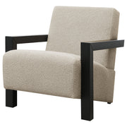 Fitzroy Faux Fur Upholstered Chair Solid Wood Arms