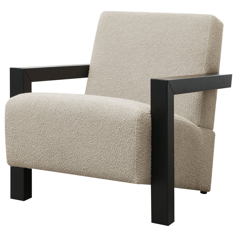 Fitzroy Faux Fur Upholstered Chair Solid Wood Arms