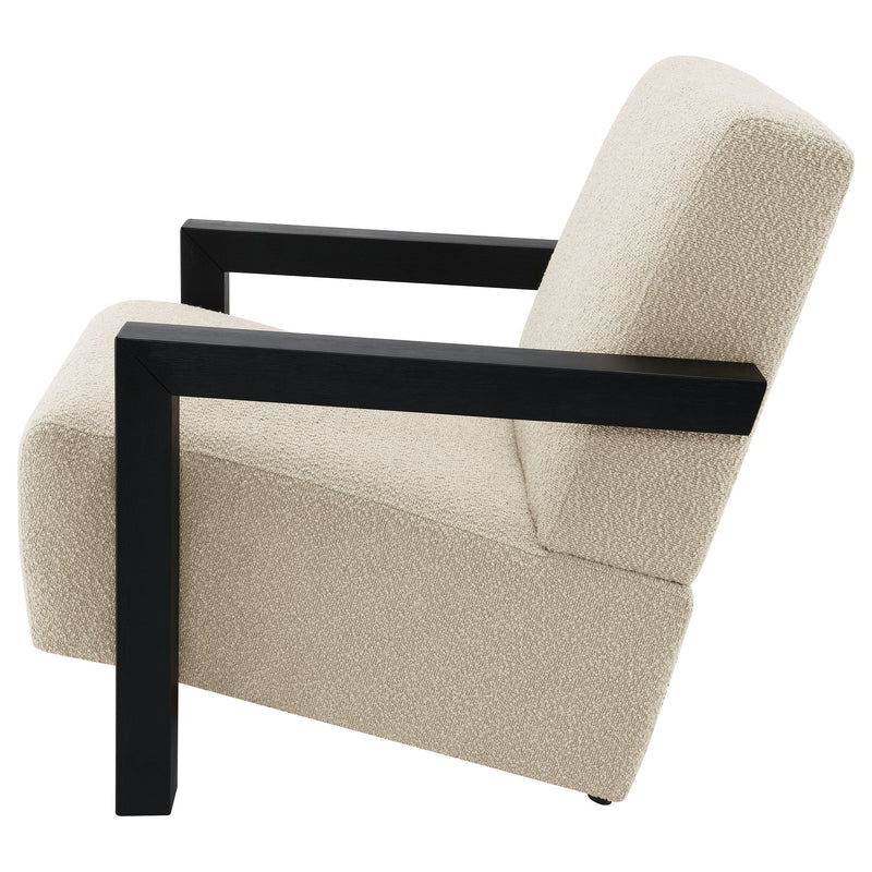 Fitzroy Faux Fur Upholstered Chair Solid Wood Arms