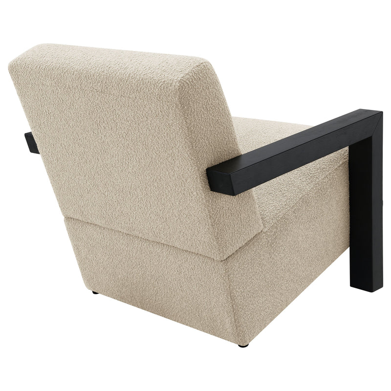 Fitzroy Faux Fur Upholstered Chair Solid Wood Arms