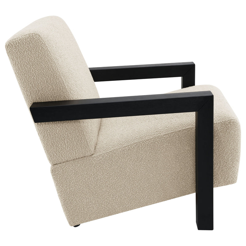 Fitzroy Faux Fur Upholstered Chair Solid Wood Arms