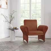 Liana Upholstered Roll Arm Accent Armchair Rust Orange Default Title