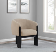 Valdez Boucle Upholstered Back Accent Chair Beige