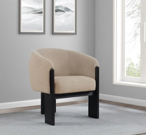 Valdez Boucle Upholstered Back Accent Chair Beige