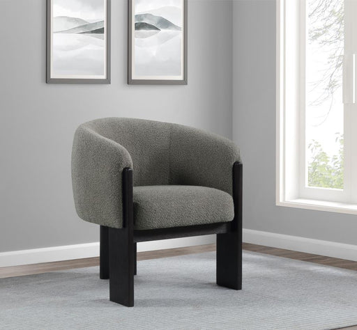 Valdez Boucle Upholstered Back Accent Chair Mushroom
