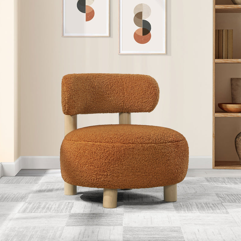 Zonie Boucle Upholstered Back Accent Chair