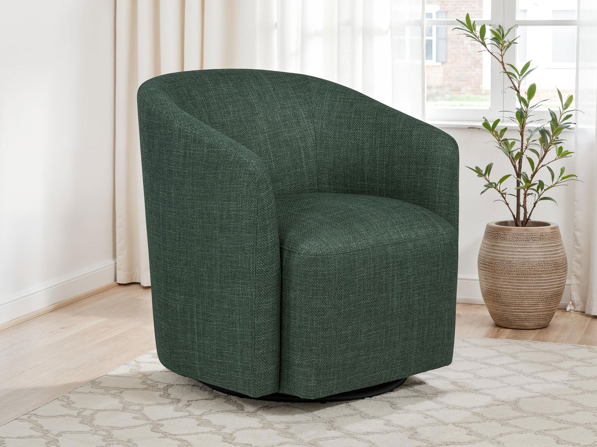 Mossbrook Fabric Upholstered Swivel Accent Chair